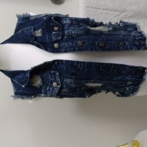 Revamped Denim Medium distressed vest